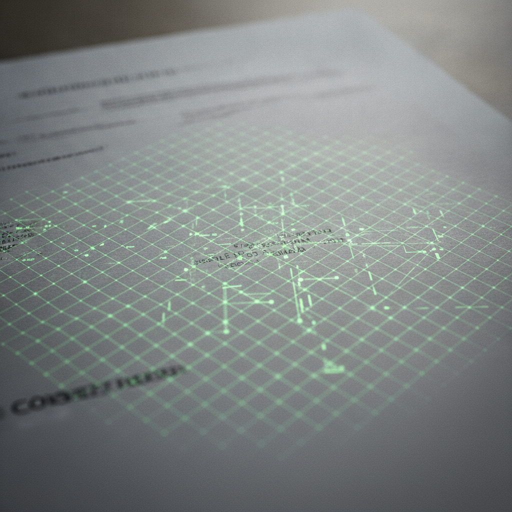 Représentation abstraite de flux de données numériques sur fond sombre